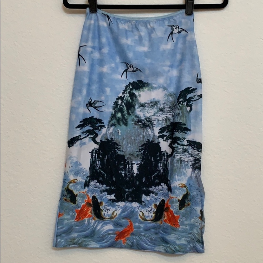 Cool Zen Art Stretch Pencil Skirt